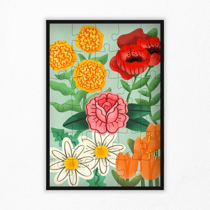 puzzle enfant fleurs