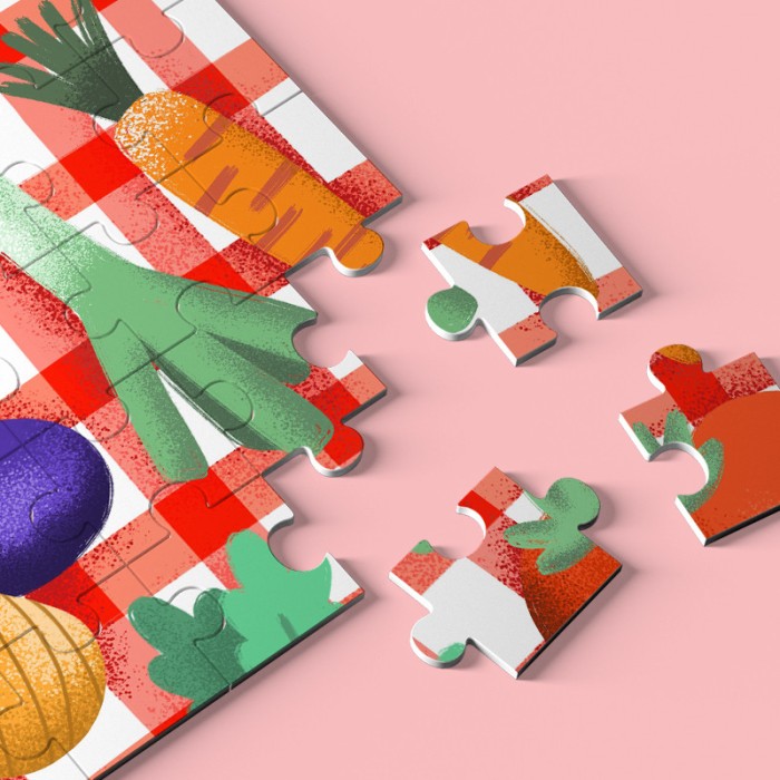 wooden vegetable puzzle for children