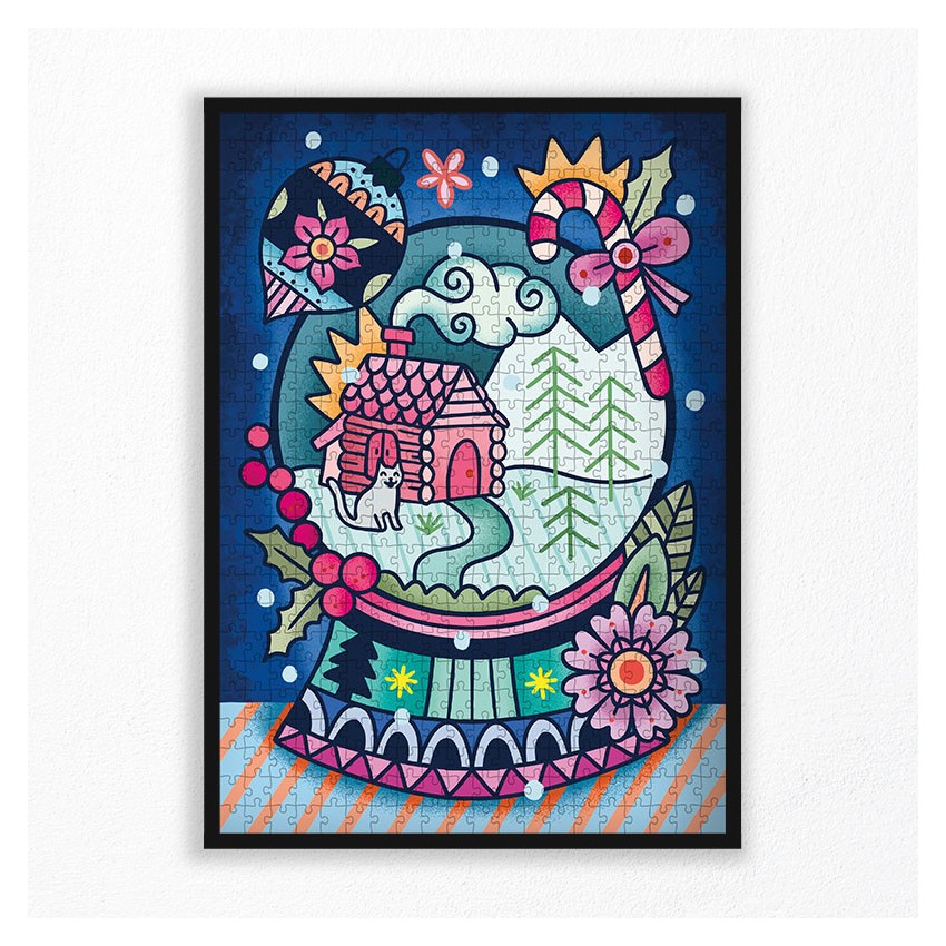 winter snow globe 500 pieces puzzle