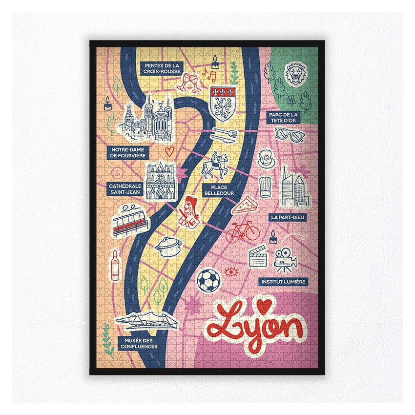1000 pieces Lyon Map Puzzle