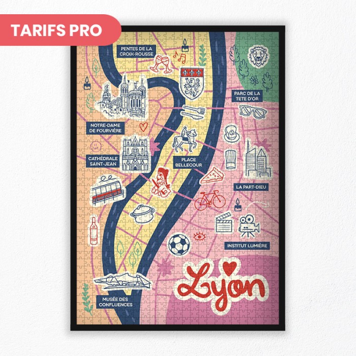 Dealer | Lyon Puzzle Map |1000 pieces or 500 pieces | La Puzzlerie