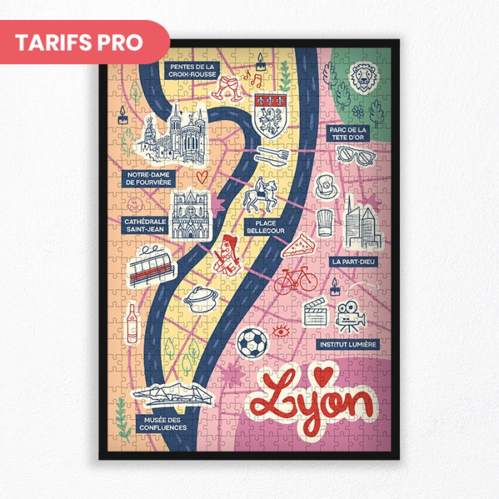 Dealer | Lyon Puzzle Map |1000 pieces or 500 pieces | La Puzzlerie