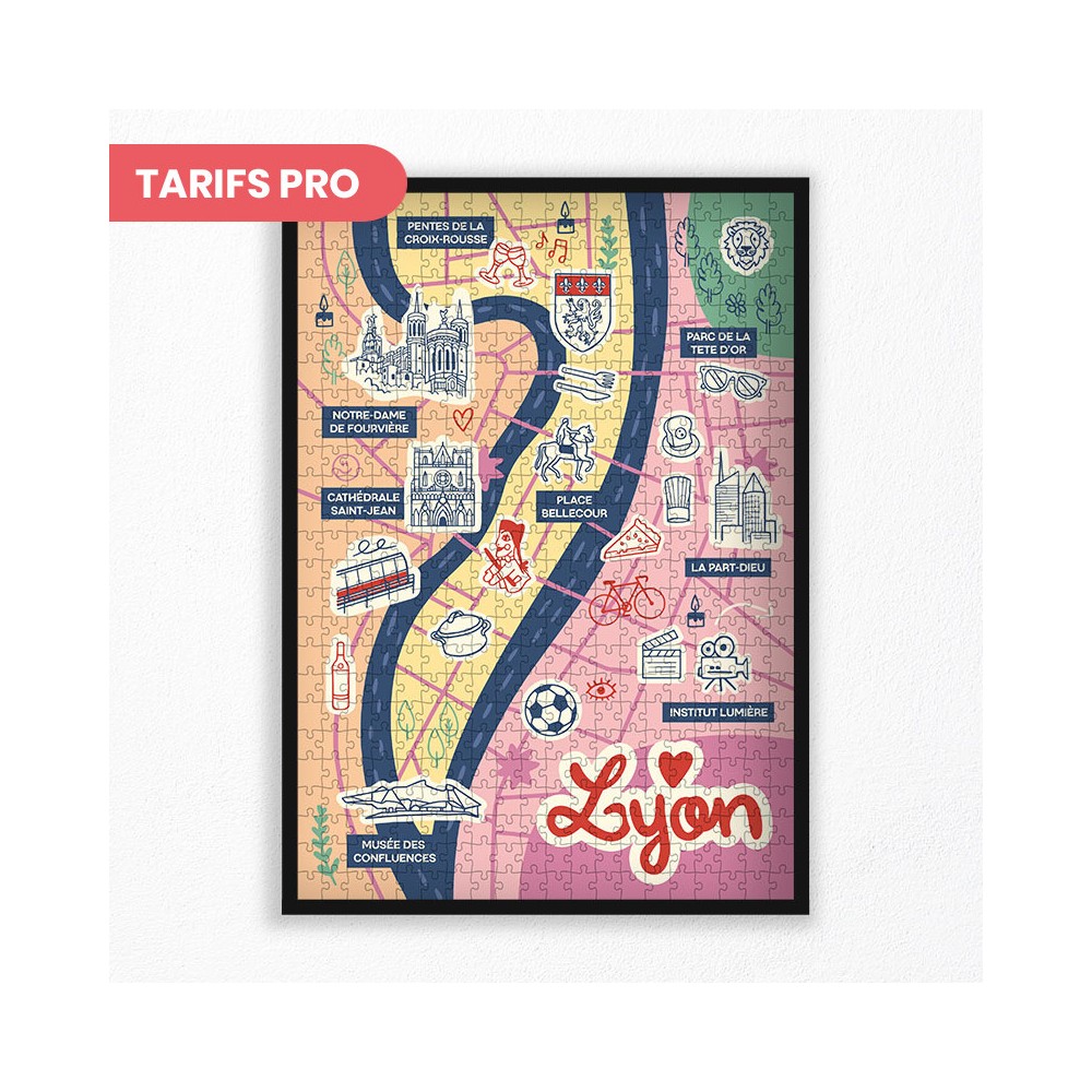 Revendeurs | Puzzle Carte Lyon | 1000 ou 500 Pièces | La Puzzlerie