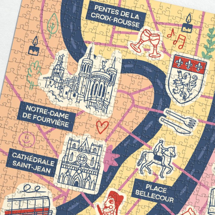Revendeurs | Puzzle Carte Lyon | 1000 ou 500 Pièces | La Puzzlerie