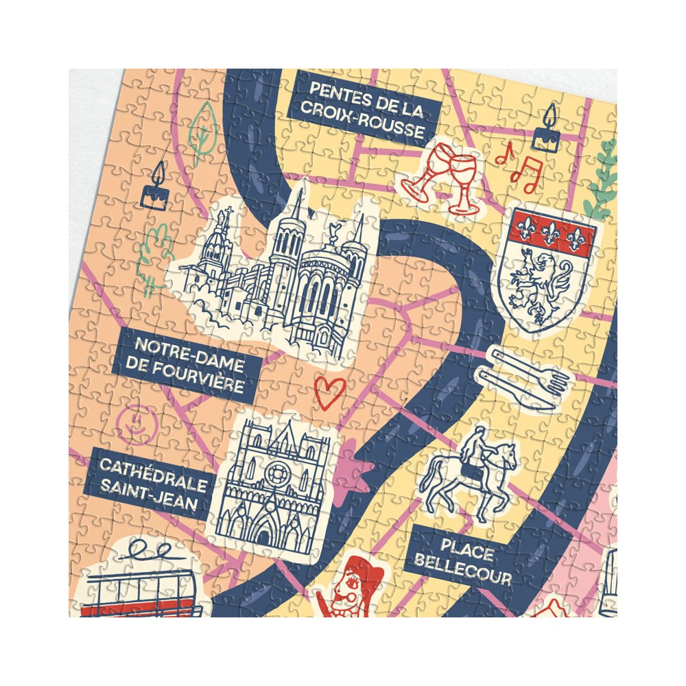 Dealer | Lyon Puzzle Map |1000 pieces or 500 pieces | La Puzzlerie