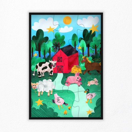 Puzzle Animaux de la Ferme 12 pcs