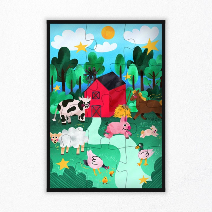 Children's Farm Animals Puzzle 12 pcs